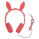 CAXUSD Kopfhörer Mit Katzenohren Kabel Kopfhörer Over-Ear-kopfhörer Kopfhörer Für Kabelgebundenes Gaming-Headset Kabel-Headset Kinderkopfhörer Kieselgel Rosa