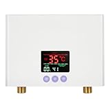 Mini Durchlauferhitzer,Elektrischer Durchlauferhitzer, Durchlauferhitzer klein mit LED-Temperaturanzeige,Durchlauferhitzer Küche 220V,Plug-and-Play druckfester Durchlauferhitzer(3KW) [Energieklasse A]