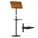 Buchständer – Holzbodenständer, verstellbarer Laptopständer mit Ablageschale, Höhe 50–140 cm & 0–180 ° Winkel, Mehrzweck-Halterung für Notenblätter, Tablets und Rezepte