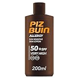 Piz Buin Allergy Sonnencreme mit LSF 50+, Sonnenschutz für empfindliche Haut, wasserfest und schnell einziehend, 200 ml