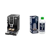 De'Longhi Dinamica ECAM 350.15.B Kaffeevollautomat mit Milchaufschäumdüse für Cappuccino, mit Espresso und Kaffee Direktwahltasten und Digitaldisplay, 2-Tassen-Funktion, Schwarz mit DLSC 500 Entkalker