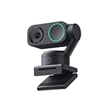 Insta360 Link 2 PTZ Dual Axis Gimbal AI-Powered 4K Webcam mit 1/2 Zoll Sensor für erhöhte Details, Pro Audio, Gestensteuerung, HDR, AI-Tracking, Deskview und Streamer-Modus - Integrierter Datenschutz