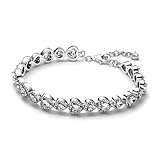 Pandora Timeless Strahlenkranz Herzen Armband aus Sterling-Silber mit Zirkonia, 18cm, 593655C01-18