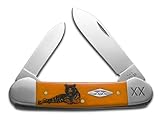 Case XX Knives Canoe Tiger Stripe Orange Bone 1/500 Stainless Pocket Knife