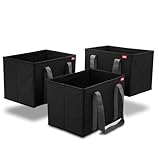 achilles 3er Set Einkaufskorb - Einkaufstaschen - Aufbewahrungsboxen - Kofferraum-Taschen - Einkaufsbox - schwarz - 37x25x25cm