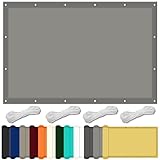 Sonnensegel mit Ösen 1.2 x 1.6 m Uv-Schutz Wetterfest Sonnensegel Balkon inkl Befestigungsseile für Garten Balkon Schwimmbad, Hellgrau