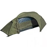 Mil-Tec Einmannzelt Recom (150x250cm) • Tunnelzelt für 1 Person • Ultraleicht, kompakt, Wind- & sturmsicher • Zelt für Trekking, Camping, Outdoor, Wandern • 1-Personen-Zelt • Farbe: Oliv