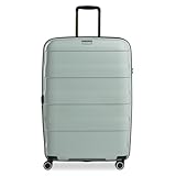 Stratic Straw + Hartschalen-Koffer Trolley Koffer groß Reisekoffer, nachhaltig, 4 Rollen, erweiterbar, TSA-Schloss (Größe L, Mint grün)