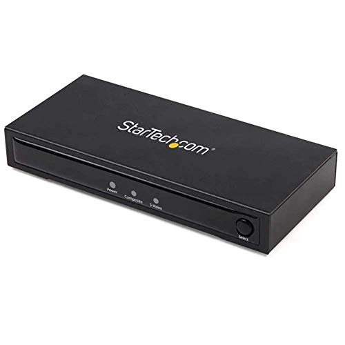 StarTech.com VID2HDCON2 S-Video oder Composite zu HDMI Konverter mit Audio (720p, NTSC & PAL, HDMI Upscaler, Mac & Windows)