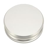 Plattenspieler-Scheibenstabilisator, HiFi-Schallplatten-Gewichtsstabilisator, Aluminiumlegierung, CNC-präzises Schneiden, Stoßdämpfung für Plattenspieler mit Direktantrieb (Silber)