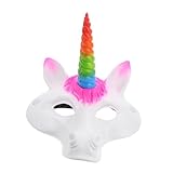 Vaguelly Einhorn-Maske tierische Cosplay-Maske Halloween-Partyzubehör Tierkopfmaske Halloween-Einhorn-Kostüm Magische Maske Maskierte Maske Requisite für Partyfotografie Maskerade Masken Pu