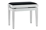 GEWA Pianobank Deluxe, Massivholz, höhenverstellbar weiß matt