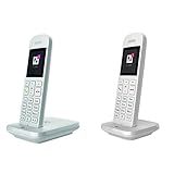 Telekom Sinus 12 in Weiß Festnetz Telefon schnurlos & Speedphone 12 Festnetztelefon (Schnurlos - zur Nutzung an aktuellen Routern mit DECT-CAT-iq Schnittstelle, 5 cm Farbdisplay) weiß