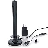 CSL- DAB+ DVB-T2 HD Antenne aktiv - Digitale HDTV Stabantenne Zimmerantenne Verstärkerantenne - 4 m Kabel USB und Koaxialstecker inkl. USB Netzteil