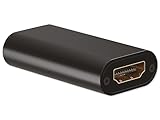 goobay 58491 HDMI Signalverstärker/Repeater 4K @30Hz - zum Verlängern Einer HDMI Verbindung auf bis zu 40m / Flaches Robustes Gehäuse aus Aluminium/Schwarz