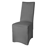 Beautissu Bankett Stuhlhusse 45x90 cm - Leona Elegante Stretch Husse für Stühle – Elastischer Stuhl Überzug mit ÖKO-TEX Siegel in Anthrazit