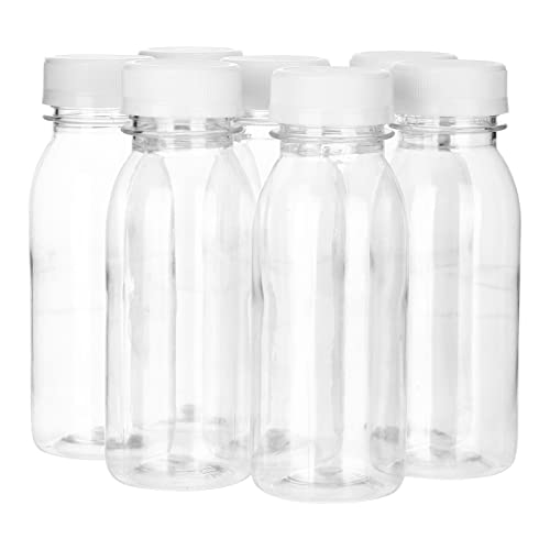 iplusmile 10 Stück Saftflaschen Plastikflaschen Mit Deckel Saftbehälter Klare Getränkeflaschen Leere Milchflaschen Für Saft Milch Getränke (200 Ml)