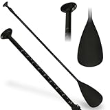 Fortena Paddel 3-teilig Aluminium voll verstellbar für SUP 170 cm bis 210 cm Schwarz (Einzelpaddel)