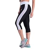 Sport-Leggings für Damen, Push-up, kurz, Capri-Leggings, Übergröße, Anti-Cellulite, elastisch, 3/4-Leggings, hohe Taille, abriebfest, atmungsaktiv, Leggings, Tasche, Fitnessstudio, Radfahren, Pilates