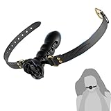 BDSMJOY Knebel Mund extrem,Blume Mundknebel mit Silikon Gürtel,In mehreren Stufen einstellbar,BDSMs Toys SM Sexspielzeug extreme Paare BDSMs Spielzeug extrem Sklavin (Schwarz)