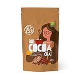 DIET-FOOD - Bio Schokolade - Kakaopulver - mit Rohrzucker - 200 g - für heiße Getränke mit Wasser- oder Milch - ohne künstliche Zusatzstoffe - Fertiggericht - Trinkschokolade mit Geschmack Chai
