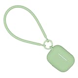 kwmobile Hülle kompatibel mit Apple Airpods Pro 2 Kopfhörer - Silikon Schutzhülle Etui Case Cover - mit Handschlaufe Matcha Grün
