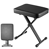 AllRight Klavierhocker X-Style Hocker Höhenverstellbar Gepolstert Klappbar Klavierbank Höhenverstellbar 41-51CM Mit Hochdichtem Schaumstoff Schwarz