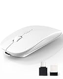 AE WISH ANEWISH Kabellos Bluetooth Maus with USB-C-Adapter wiederaufladbare Leise Mini Maus Kabellos für Mac Laptop PC Computer Tablet Android and Windows