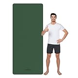 CAMBIVO Sportmatte Fitnessmatte XXL, Yoga Matte 213 x 81cm Lange Breit, 6mm Dicke Grüne Gymnastikmatte Rutschfest, Yogamatte Groß, Pilates Matte mit Tragegurt, Turnmatte für zuhause