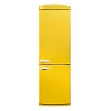 Vestel RETRO NFK37021 BABY BLUE Retro Kühl-Gefrierkombination, 190,1cm Höhe, 60,5cm Breite, 229,6L Kühlteil, 100,6L Gefrierteil, Inverter (Yellow)