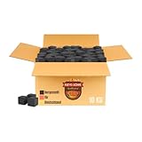 RUEVE&SÖHNE - 10 KG BBQ Grillkohle 26er | Naturkohle aus Kokosnussschalen mit Steakhouse Qualität | Hochwertige Kokos Coal Cubes | BBQ und Kokoskohle Briketts I Ab in den Grill