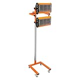 UHDUIG Infrarot-Farbstrahler-Trockner 2 x 1000W Lacktrocknungsmaschine Infrarot-Heizung Infrarot-Trocknungsleuchte 360° Horizontal oder 320° Vertikal Drehen