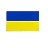 Ukraine Flagges Lebendige Farbe und UV-beständig Polyester Pongee mit Ösen mit Doppelnadel genäht Ukrainische Nationalflaggen Polyester mit Messingösen (150 x 90 cm)