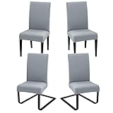 Hopelit Stuhlhussen 4er Set, Stuhlhussen Schwingstühle Abnehmbarer Waschbarer Spandex, Universale Stretch Stuhlbezug Hussen für Esszimmer, Hotel, Küche, Hochzeitsdeko, Hellgrau