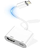 Lightning auf HDMI Digital AV Adapter für iPhone[MFI Zertifiziert]HD 1080P Video Audio Sync Hronisierungs Bildschirm HDMI Kabel/Lightning Hdmi Adapter für iPhone 14/13/12/11/iPad/Projektor/Monitor/TV