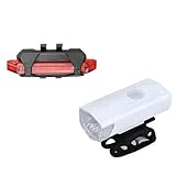 DRYUSFD Fahrradlampe Sets für Velotric T1/Nomad, Fahrradlicht Set, LED Fahrradbeleuchtung USB Aufladbar Fahrradlampe, Wasserdicht Vorderlicht und Rücklicht,B-White