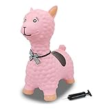 JAMARA 460543 - Hüpftier Lama mit Pumpe - BPA-Frei, bis 50 kg, fördert den Gleichgewichtssinn und die motorischen Fähigkeiten, robust und widerstandsfähig, pflegeleicht, Pink