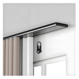1-5M 2-Läufige Gardinenschiene Vorhangschiene, Glänzend Gardinenschiene für Schiebevorhang, Aluminium Decken-Vorhangschiene für Duschvorhang Schrank, Müheloses Gleiten(Schwarz,4m(13.1ft))