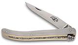 Forge de Laguiole Messer - 10 cm - Ghion Triple Platine Stahl Messing - Klinge 8 cm - Taschenmesser Messer handgefertigt Frankreich
