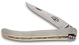Forge De Laguiole Messer - 10 cm - Ghion Triple Platine Stahl Messing - Klinge 8 cm - Taschenmesser Messer handgefertigt Frankreich
