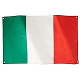 Runesol Italien Flagge 3x5, 91x152cm, Italia Banner, 4 Ösen, Messingöse in jeder Ecke, Italienisch, Sechs-Nationen-Rugby, Premium Fahnen, Wasserdicht, Innen, Außen