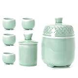 LIEWEI Boutique Shop UK Porzellan-Keramik-Keramikhandwerk Sake-Gläser Sake-Set Traditioneller Sake-Becher Japanisches Sake-Topf-Set mit Warmhaltetopf Saki-Tassen