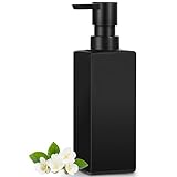 GMISUN Seifenspender schwarz, 12 Unze / 355ml Spülmittelspender für Küche, Modern Handseifenspender Glas für Badezimmer, Stivoll Flüssigseifenspender mit Kunststoffpumpe, Soap Dispenser