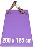 EYEPOWER 200x116 Fitnessmatte XXL Yogamatte 6mm rutschfest - Sport Teppich Bodenschutzmatte Fitness Sportmatte Groß - Gymnastikmatte Dicke Trainingsmatte XXL Unterlage Fitnessgeräte Matte Rudergerät