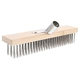 Luxshiny Bodenbürste Aus Edelstahl Drahtbesen Moosentferner Mauerbürste Haarbürste Mit Drahtborsten Rakel Besen Dachbesen Scheuerbürste Mit Langem Griff Rostfreier Stahl