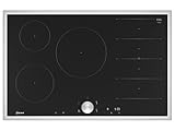 NEFF T68STV4L0, N 90, Induktionskochfeld, autarkes Glaskeramik-Kochfeld 80 cm breit, Twist Pad, Flex Induction, Home Connect, Smart Hood Automatic, aufliegend, Schwarz