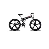 ERSINIAN Elektro Mountainbike, Fat Tire Ebike, Unisex, Schwarz, 26 Zoll Räder, Elektromotor, Pedelec, Kette, Doppelscheibenbremsen, Faltbar, Mountain, Offroad