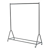 Generisch Industrieller Kleiderständer mit Rädern, Kleiderorganizer aus Metall mit Stange Oben und Ablage, Tragkraft 79 kg, für Schlafzimmer, Waschküche und Einzelhandel