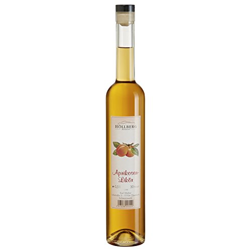 Aprikosen-Likör Höllberg 30% vol, (1 x 0.5 Liter) edler Fruchtlikör ohne Aromastoffe