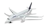 Majorette 212057980Q02 Airbus 350 Lufthansa, Spielzeugflugzeug, Originaldesign, Spielzeug, Flugzeug, ca. 11 cm, weiß, für Kinder ab 3 Jahren